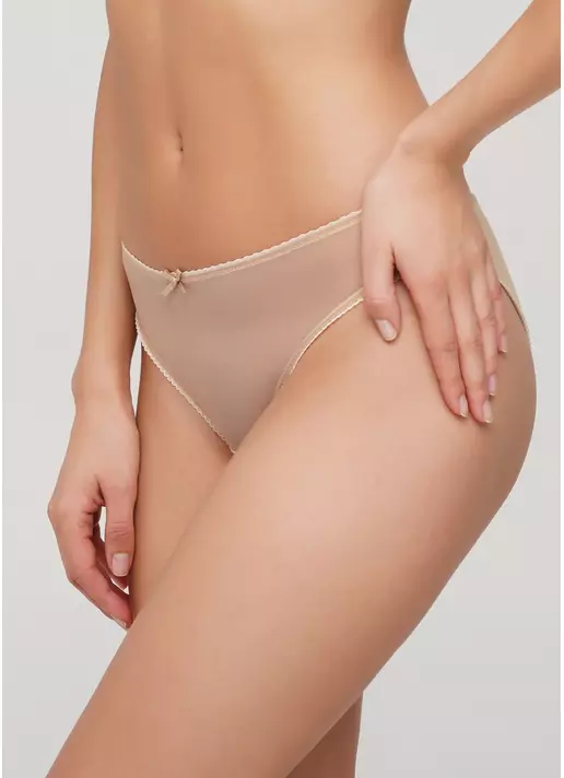 Трусики бразилиана с сеткой Basic cotton 2206/62 beige (бежевый)