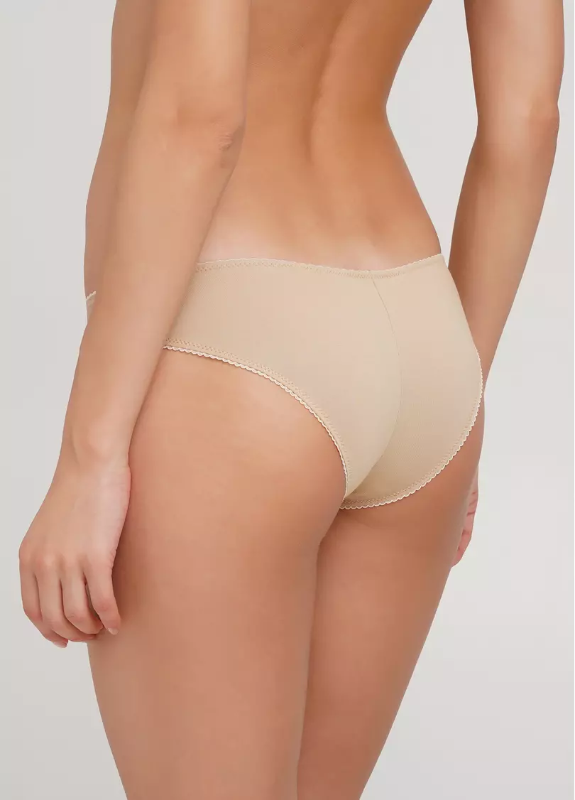 Трусики бразиліана з сіткою Basic cotton 2206/62 beige (бежевий)