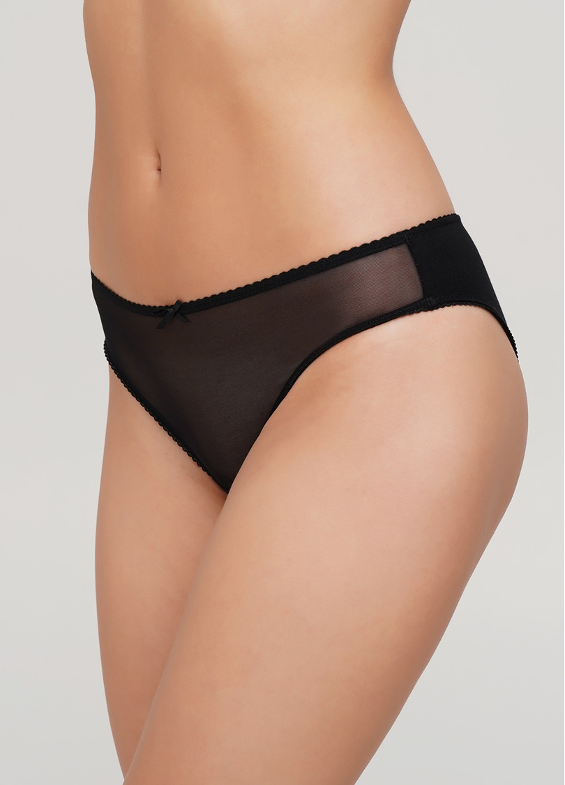 Трусики бразилиана с сеткой Basic cotton 2206/62 black (черный)