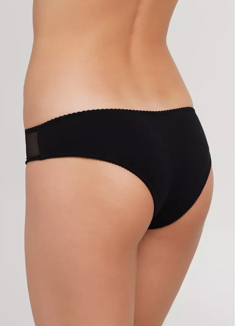 Трусики бразилиана с сеткой Basic cotton 2206/62 black (черный)