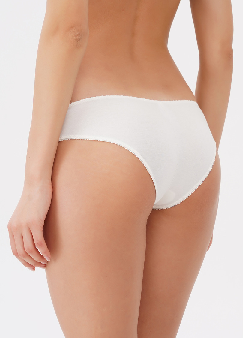 Трусики бразилиана с сеткой Basic cotton 2206/62 ivory (белый)