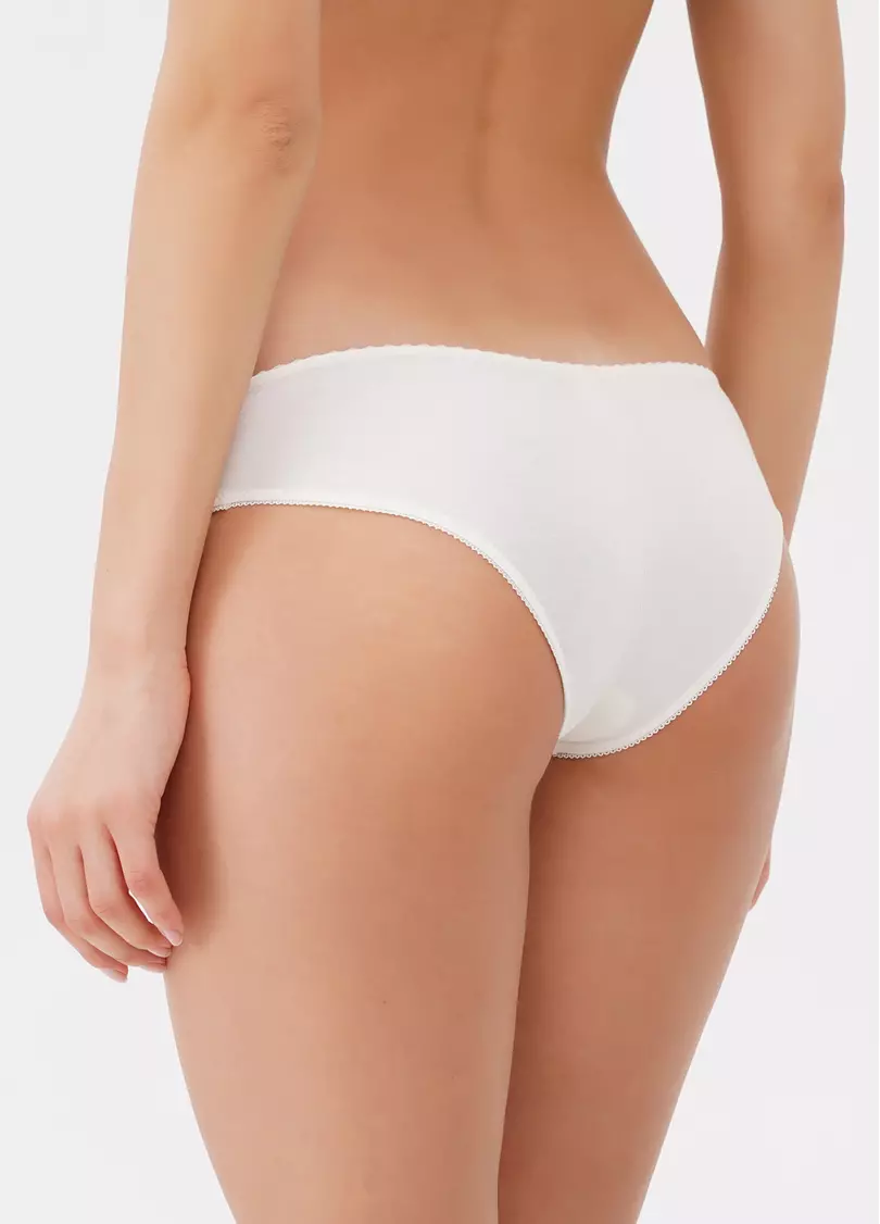 Трусики бразилиана с сеткой Basic cotton 2206/62 ivory (белый)