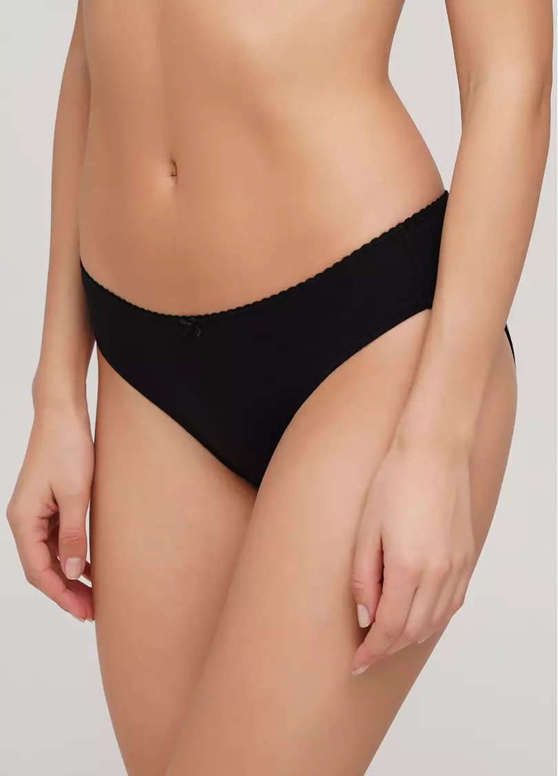Классические трусики слипы Basic cotton 2301/60 black (черный)