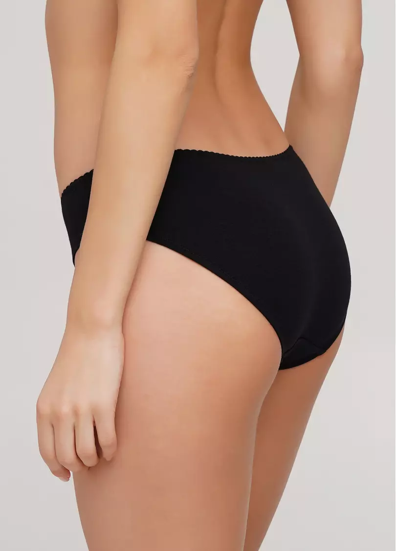 Классические трусики слипы Basic cotton 2301/60 black (черный)