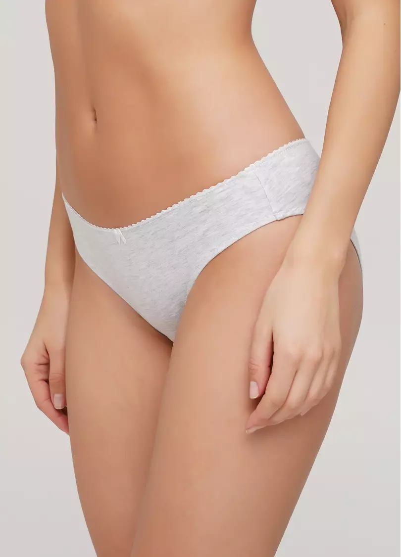 Классические трусики слипы Basic cotton 2301/60 grey melange (серый меланж)