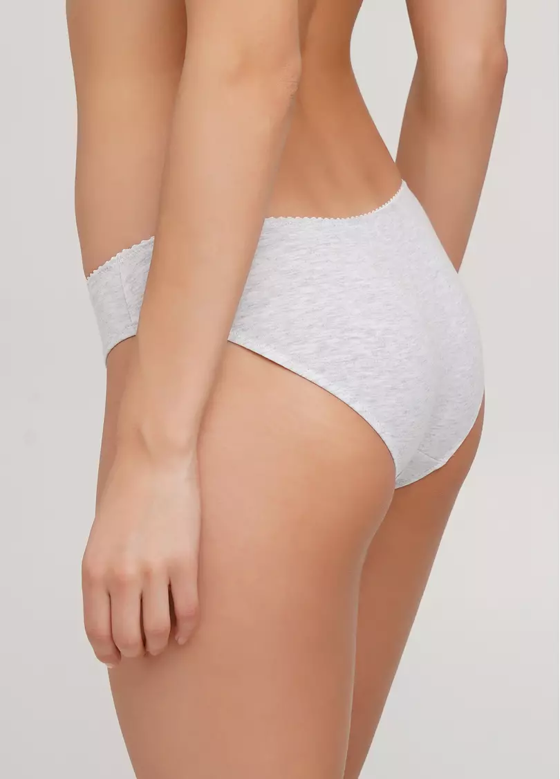 Классические трусики слипы Basic cotton 2301/60 grey melange (серый меланж)