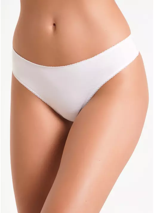 Трусики стринги хлопковые с сеткой Basic net 2102/62 white (белый)