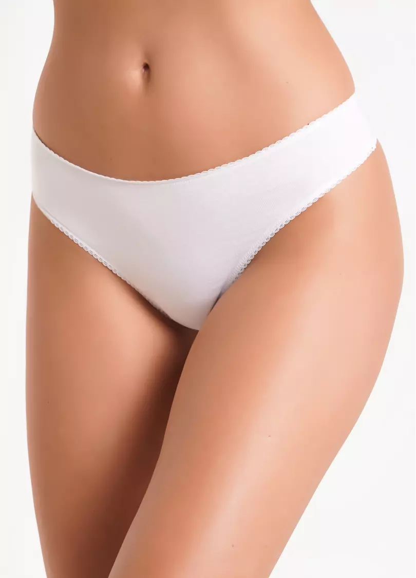 Трусики стринги хлопковые с сеткой Basic net 2102/62 white (белый)