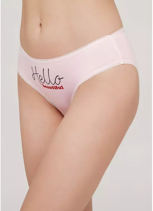 Хлопковые трусики слипы с принтом Basic print 2301/60 hello beautiful (розовый)
