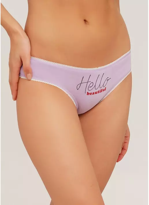 Хлопковые трусики слипы с принтом Basic print 2301/60 lilac (фиолетовый)
