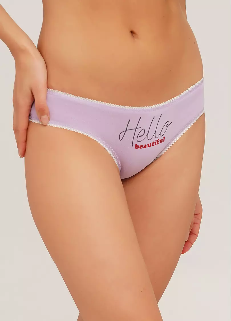 Хлопковые трусики слипы с принтом Basic print 2301/60 lilac (фиолетовый)