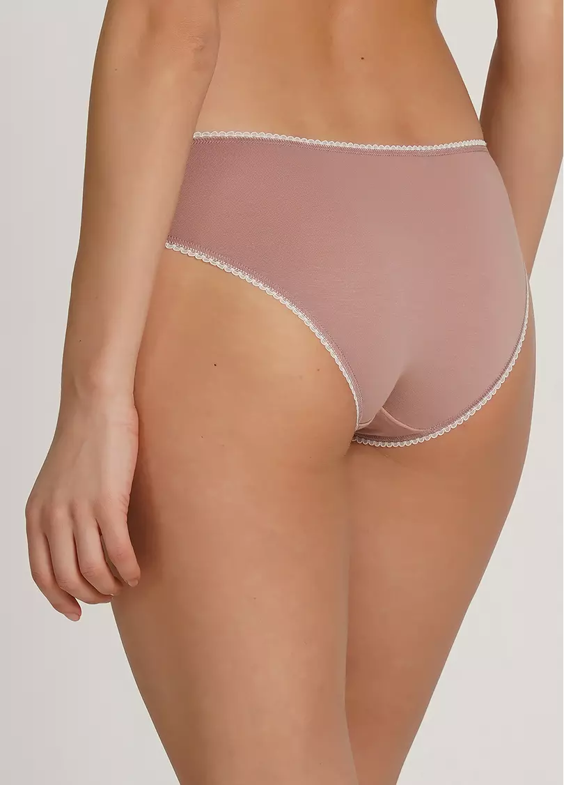 Хлопковые трусики слипы с принтом Basic print 2301/60 powder/camomile (розовый)