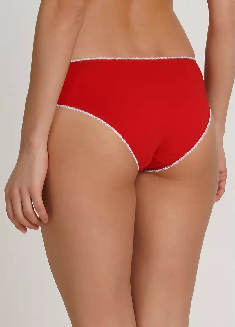 Хлопковые трусики слипы с принтом Basic print 2301/60 red/gnome (красный)