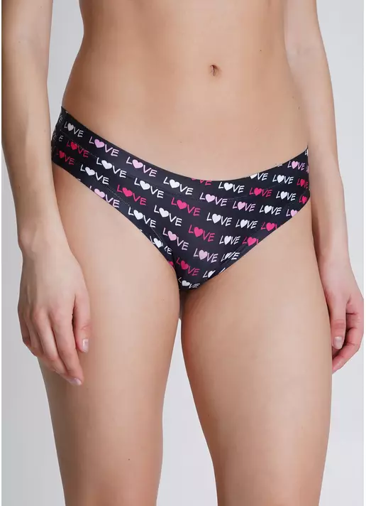 Трусики-танга с надписями "Love" Be my Valentine 2102/20 love (черный)