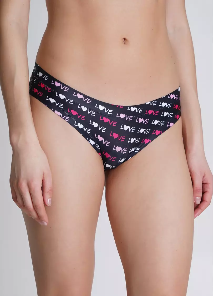 Трусики-танга с надписями "Love" Be my Valentine 2102/20 love (черный)
