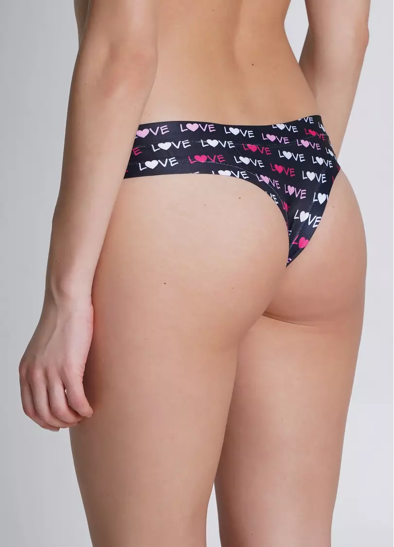 Трусики-танга с надписями "Love" Be my Valentine 2102/20 love (черный)