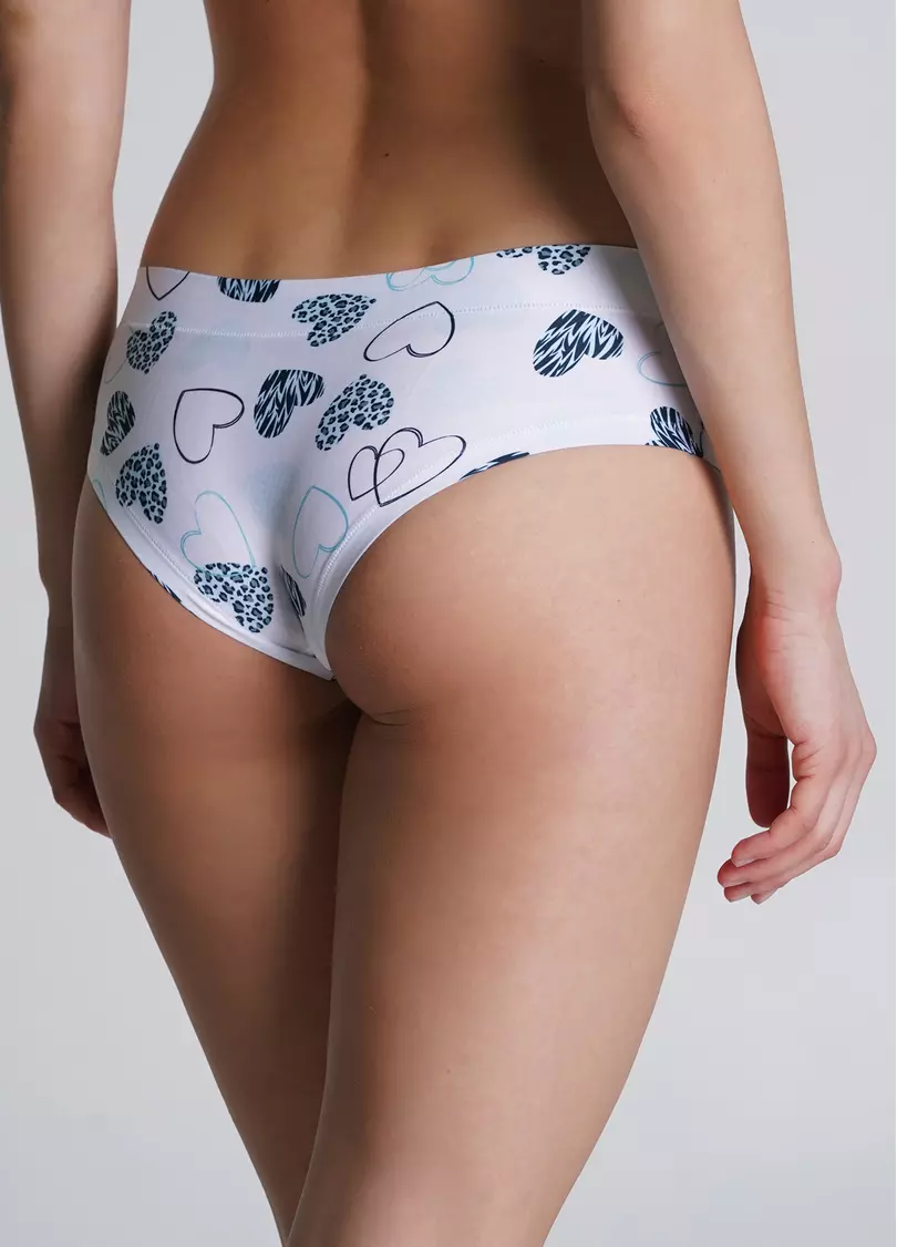 Принтованные трусики слипы с сердечками Be my Valentine 2301/20 heart (голубой)