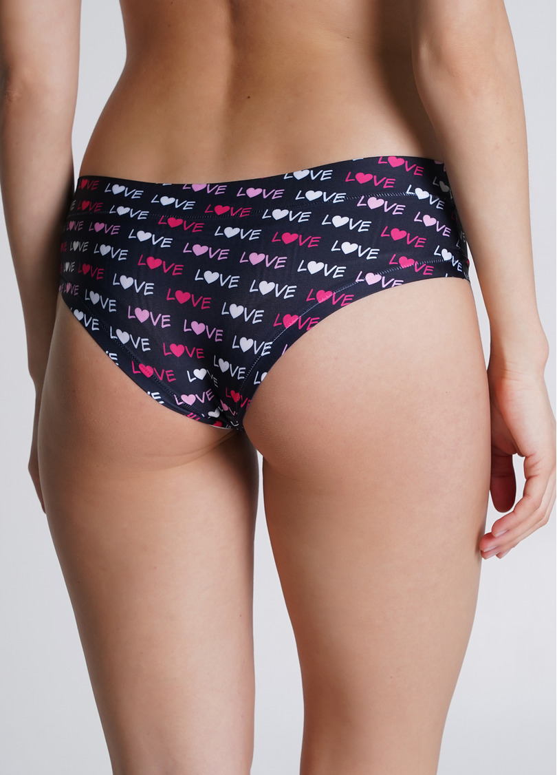 Принтованные трусики слипы Be my Valentine 2301/20 love (черный)