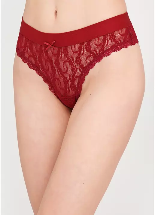 Мереживні труси стрінги Carmelita 2102/31 (бордовий)