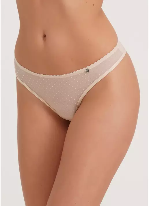 Трусики бразилиана в горох Cheril 2206/04 beige (бежевый)