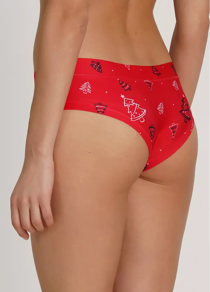 Рождественские слипы трусики из микрофибры Christmas story 2301/20 red tree (красный)