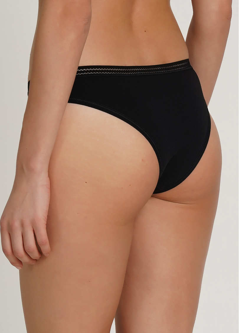 Хлопковые трусики бразилиана Cotton print 2212/06 black (черный)