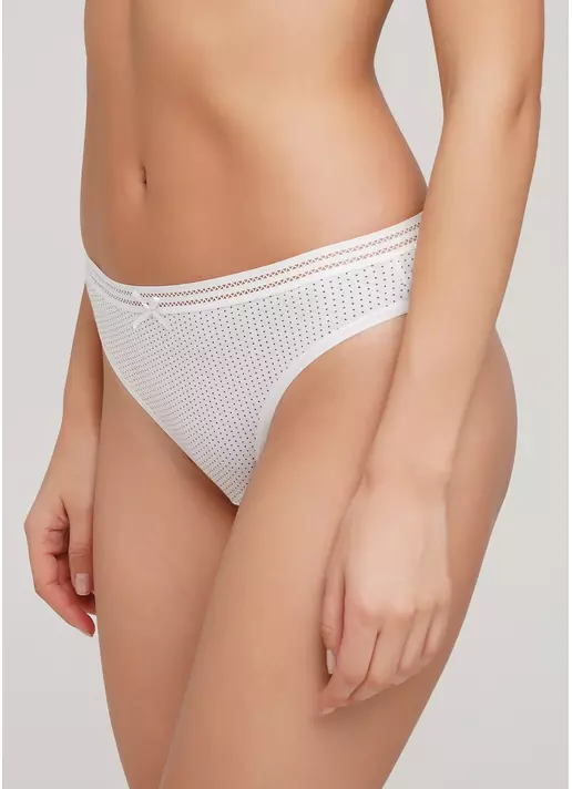 Хлопковые трусики бразилиана с принтом Cotton print 2212/06 white dots (белый)