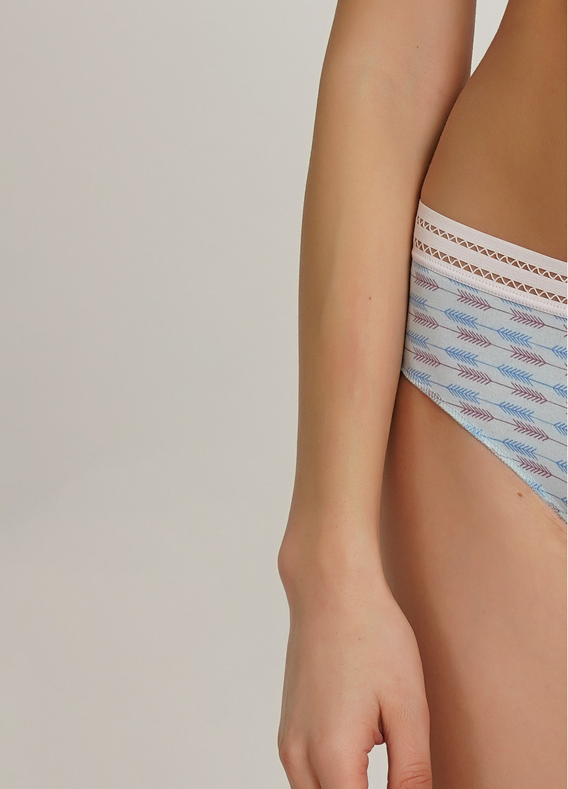 Трусики слипы хлопковые с принтом стрел Cotton print 2301/06 blue arrows (голубой)