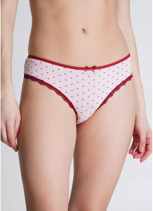 Классические трусики слипы из хлопка Cotton print 2301/61 pink dots (розовый)