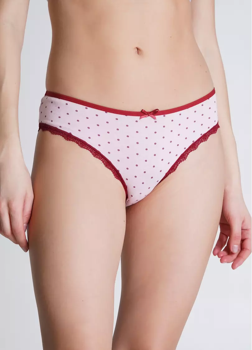 Классические трусики слипы из хлопка Cotton print 2301/61 pink dots (розовый)