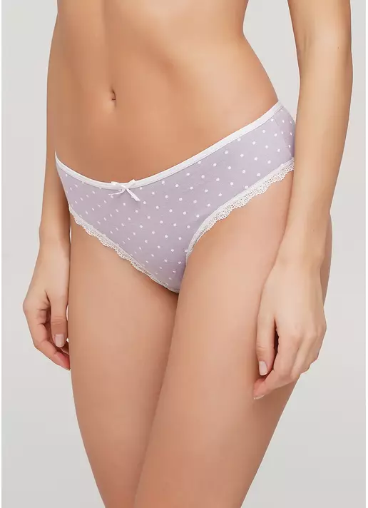 Классические трусики слипы из хлопка в горох Cotton print 2301/61 purple dots (фиолетовый)