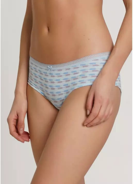 Трусики кюлоты в принт Cotton print 2602/06 blue arrows (голубой)