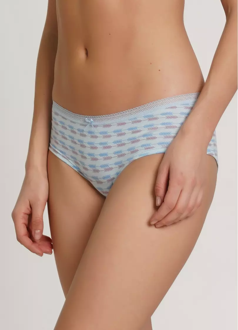 Трусики кюлоты в принт Cotton print 2602/06 blue arrows (голубой)