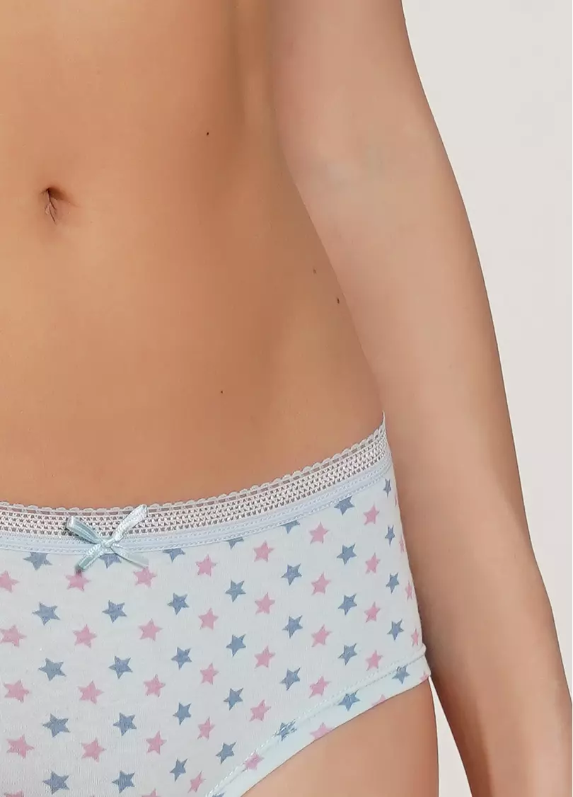 Трусики кюлоты в принт Cotton print 2602/06 blue stars (голубой)