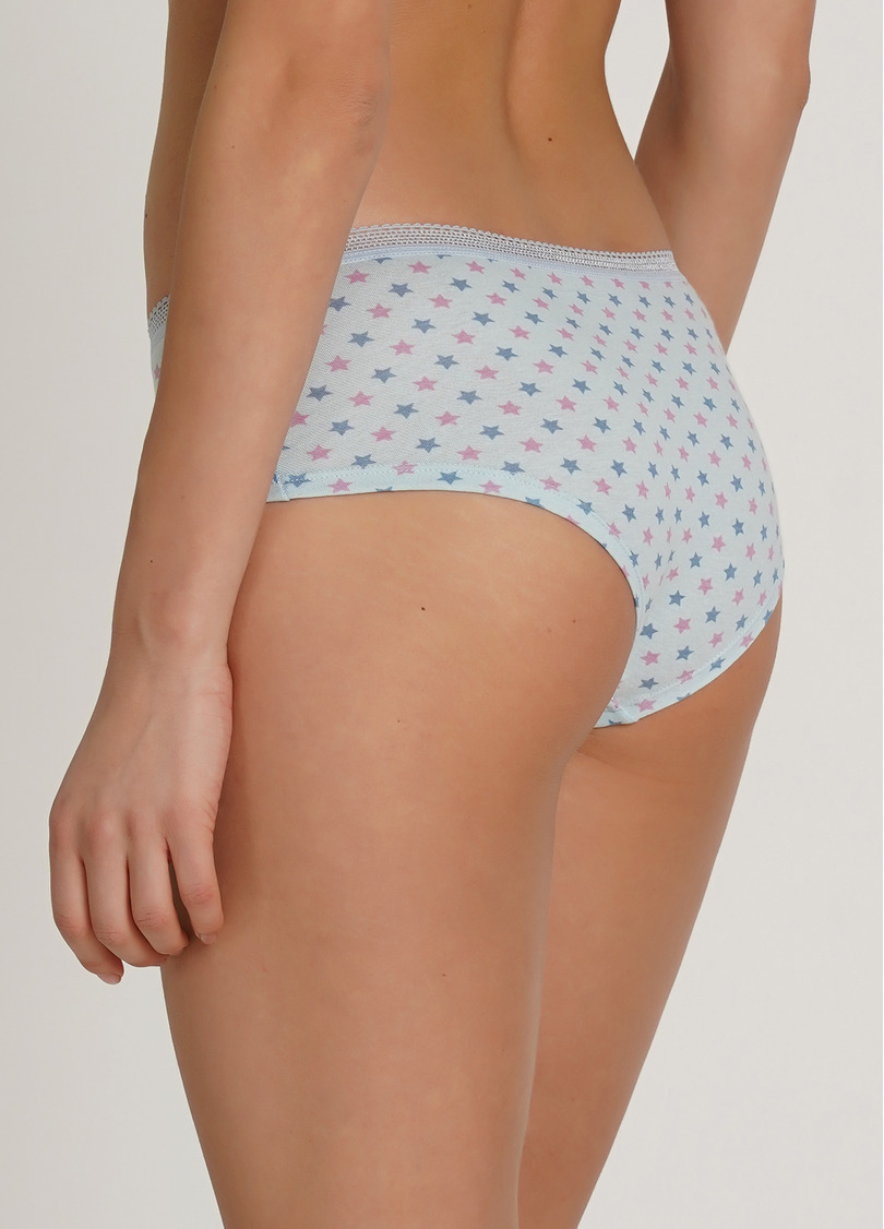 Трусики кюлоты в принт Cotton print 2602/06 blue stars (голубой)