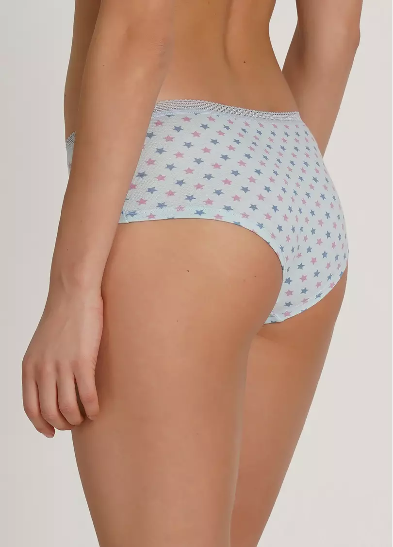 Трусики кюлоты в принт Cotton print 2602/06 blue stars (голубой)
