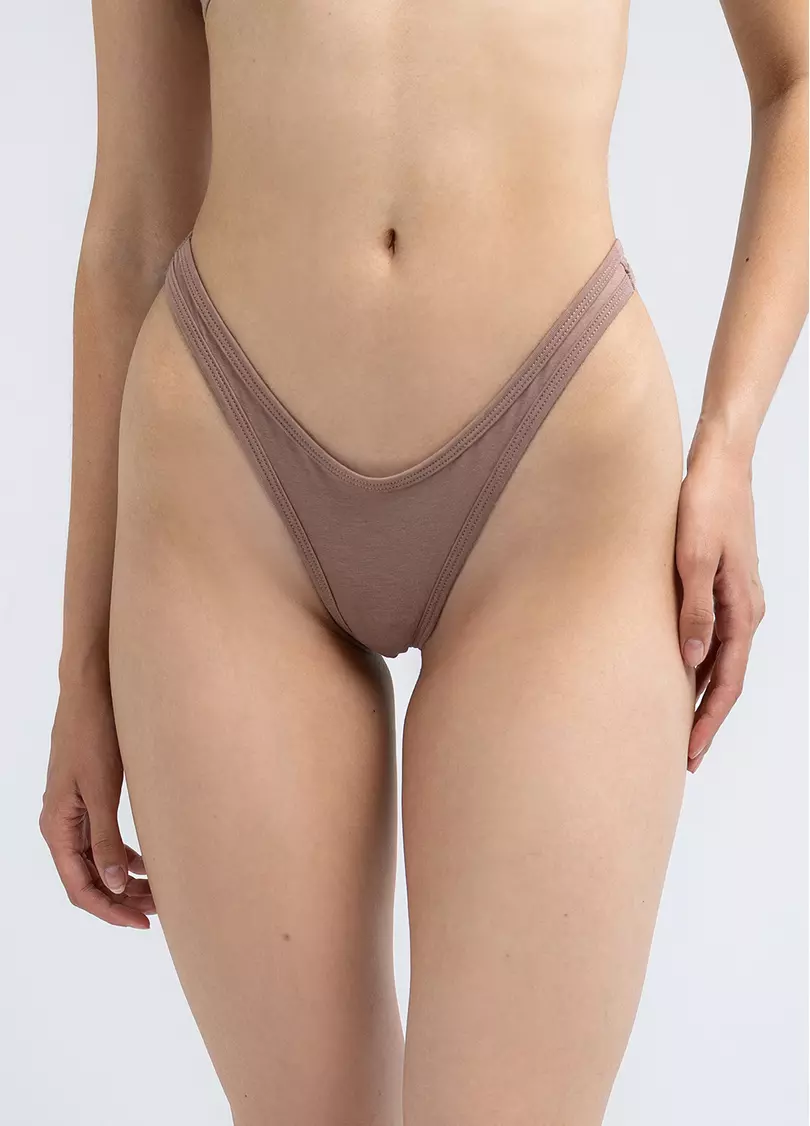 Трусы стринги Crema soul, коричневые