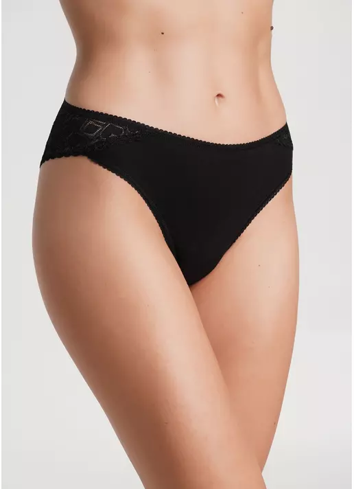 Трусики бразиліана з мереживом Elegant 2204/61 black (чорний)