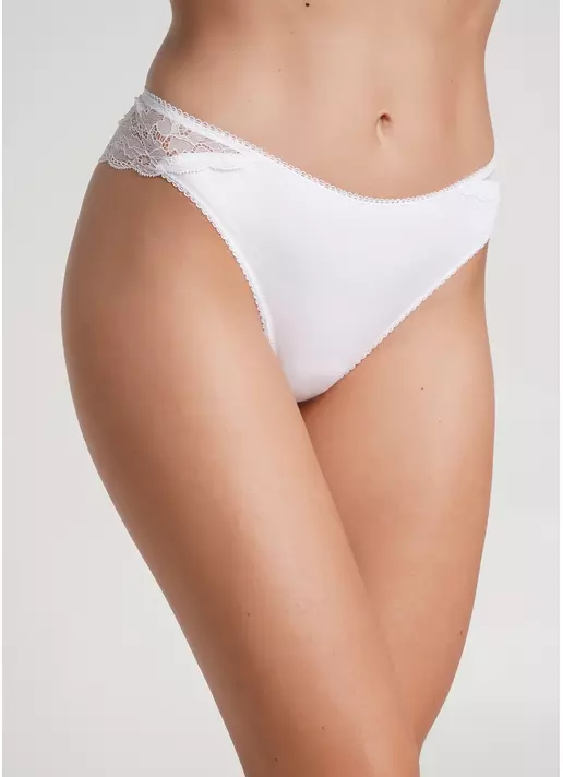 Трусики бразиліана з мереживом Elegant 2204/61 white (білий)