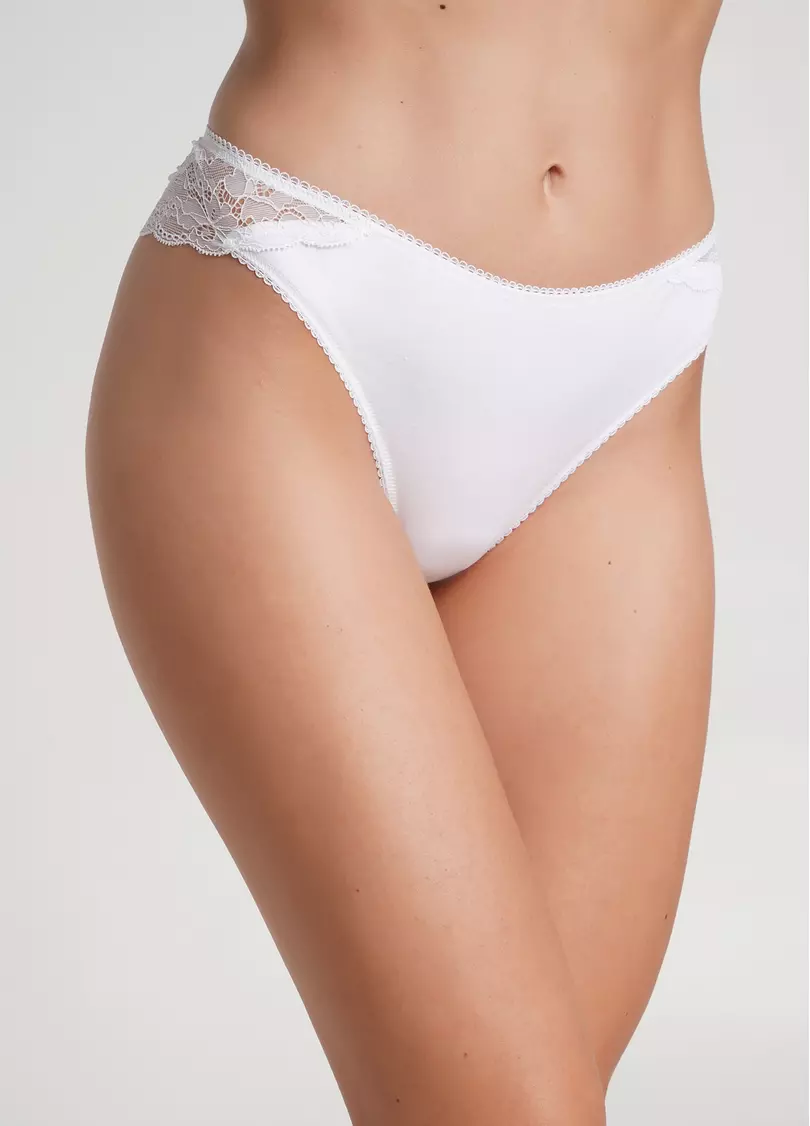 Трусики бразиліана з мереживом Elegant 2204/61 white (білий)