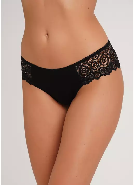 Кружевные трусики бразилиана Emilia 2204/61 black (черный)