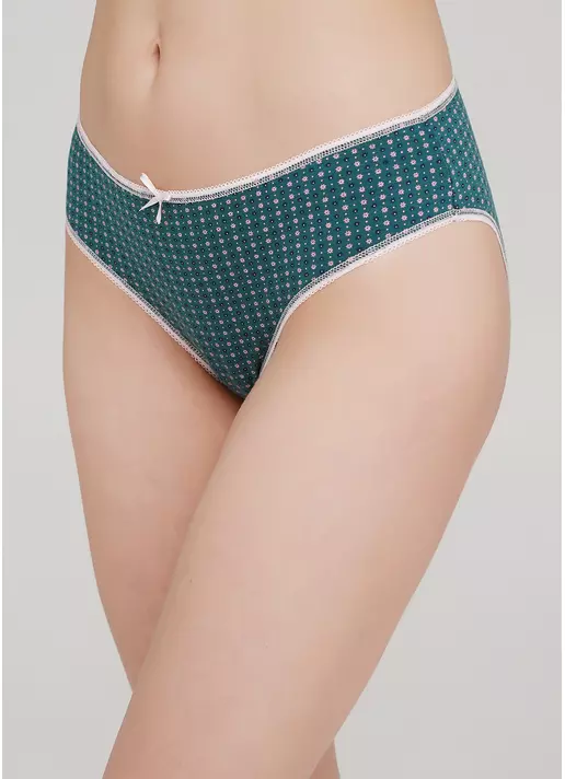 Классические трусы слипы с цветочным рисунком Fleurs 2301/60 (зеленый)