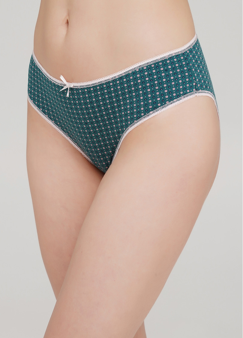 Классические трусы слипы с цветочным рисунком Fleurs 2301/60 (зеленый)