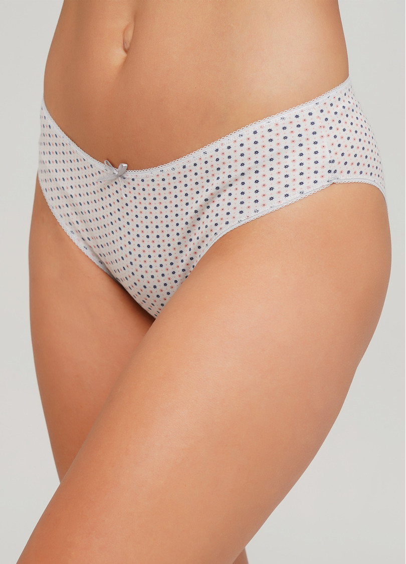 Классические трусы слипы с цветочным рисунком Fleurs 2301/60 (белый)