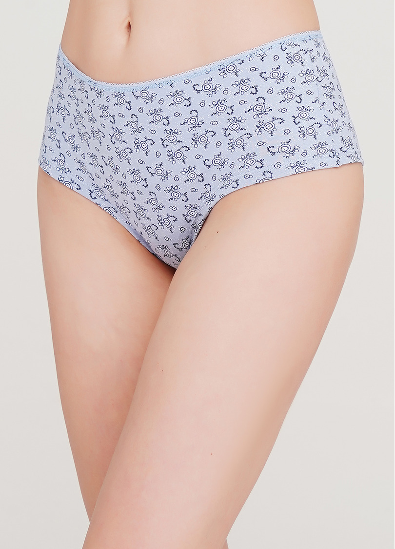 Женские трусы полушортики Florian 2602/60 grey flowers (серый)