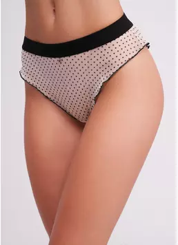 Бразиліана з сітки Glam 2240/40 beige dots (бежевий)