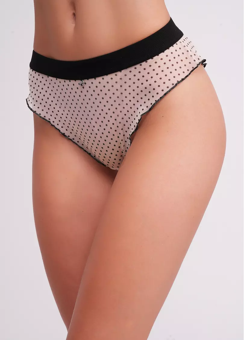 Бразиліана з сітки Glam 2240/40 beige dots (бежевий)