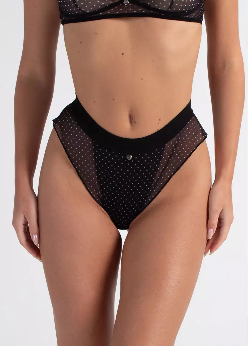 Бразилиана из сетки Glam 2240/40 black dots (черный)