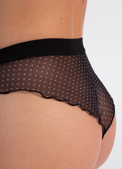 Бразиліана з сітки Glam 2240/40 black dots (чорний)