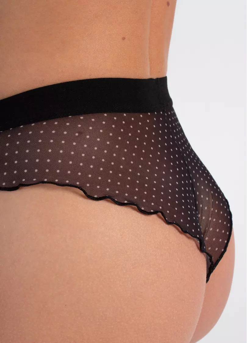 Бразилиана из сетки Glam 2240/40 black dots (черный)